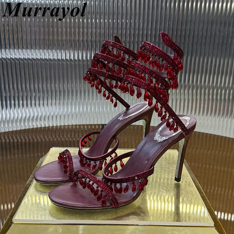 Summer Clothing Stores - Sandalen met slangenvormige enkelband, feestjurkschoenen, zomerse