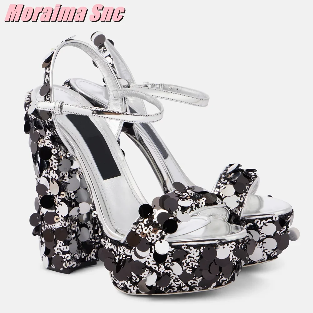 Glanzende plateau sandalen met - Summer Clothing Stores recensie en prijs