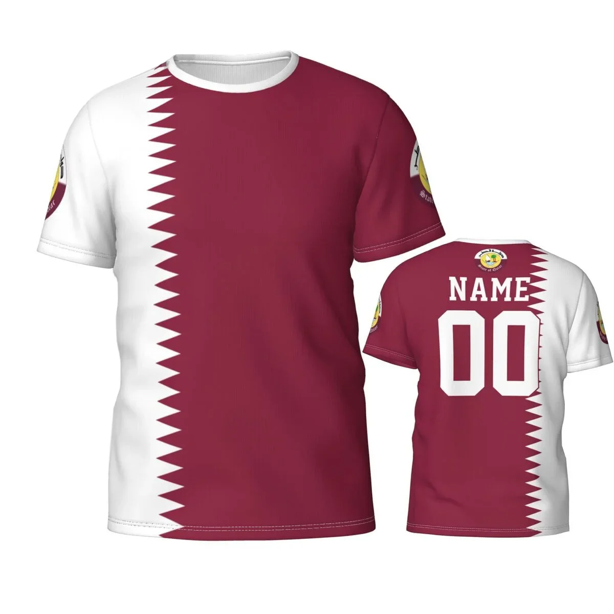 Qatar Vlag Embleem Grafisch T- - Summer Clothing Wholesale recensie en prijs
