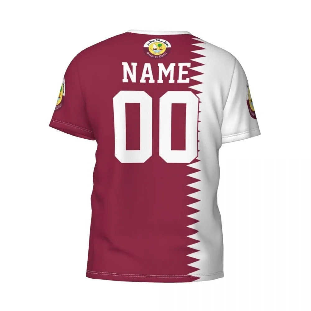 Qatar Vlag Embleem Grafisch T- - Summer Clothing Wholesale recensie en prijs